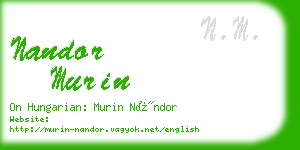 nandor murin business card